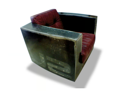 CRATE SUGARI - Industrial style steel armchair with armrests _ ICI ET LÀ