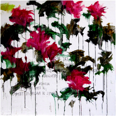 PEONIAS - Acrylic on canvas _ ICI ET LÀ