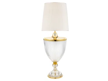 LUXURY FOUNDRY REGGIA 842 - Crystal and fabric table lamp _ Il Bronzetto