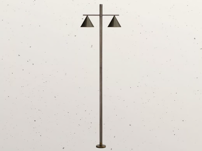 CONE 286.21 - LED brass garden lamp post _ Il Fanale
