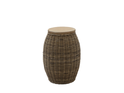 BANGO - Round wicker garden side table _ Il Giardino di Legno