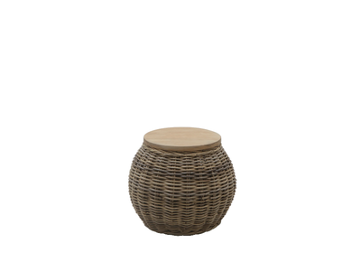 BINGO - Round wicker garden side table _ Il Giardino di Legno