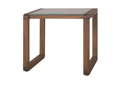 DUAL - Square wood and glass garden side table _ Il Giardino di Legno