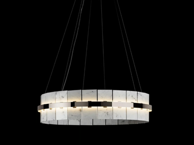 2290NL - Handmade Carrara marble pendant lamp _ Il Paralume Marina