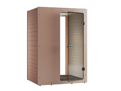 CHATPOD 300 - Acoustic recycled material office booth with built-in lights _ IMPACT ACOUSTIC®