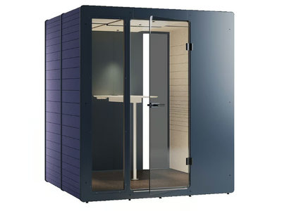 CHATPOD 700 HIGH TOP - Acoustic recycled material meeting pod with built-in lights _ IMPACT ACOUSTIC®