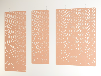 CROSE - Sound absorbing hanging recycled plastic office screen _ IMPACT ACOUSTIC®
