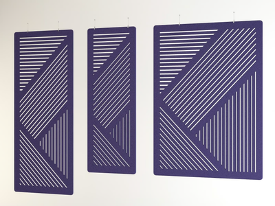 LINEA - Sound absorbing hanging recycled plastic office screen _ IMPACT ACOUSTIC®