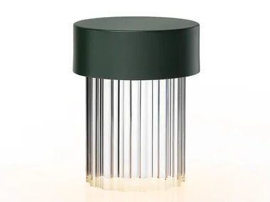 LAST ORDER FLUTED GREEN - LED cordless table lamp _ In Stock