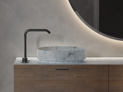 ARC - Countertop round marble washbasin _ INBANI