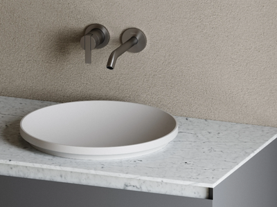 ARC - Semi-inset round Solid Surface washbasin _ INBANI