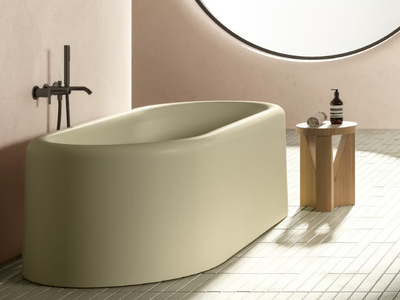 EASE - Freestanding oval Solid Surface bathtub _ INBANI