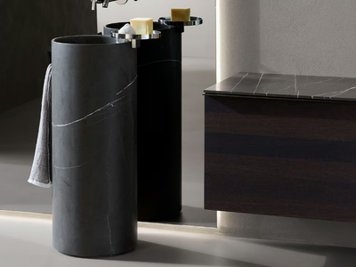 GIRO - Freestanding round marble washbasin _ INBANI