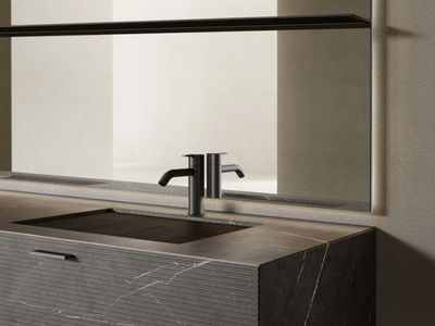 GT50 - Rectangular washbasin with integrated countertop _ INBANI