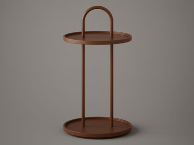 NORM - Round and wooden high side table _ INBANI