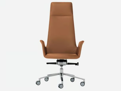 ALTEA - Height-adjustable leather executive chair with castors _ INCLASS