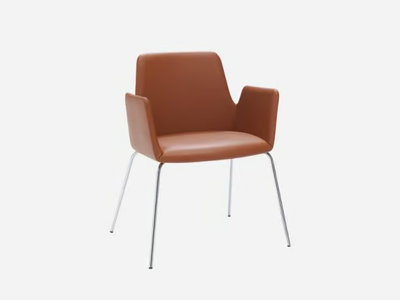ALTEA - Leather chair with armrests _ INCLASS