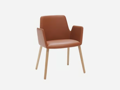 ALTEA - Leather chair with armrests _ INCLASS