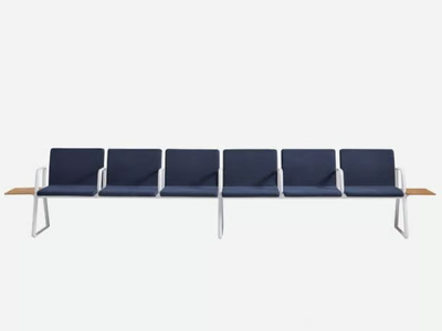 LIN TAPIZ - Freestanding fabric beam seating with armrests _ INCLASS