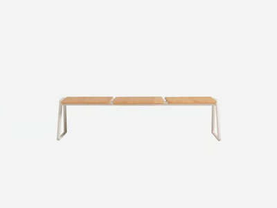 LIN WOOD - Backless freestanding oak beam seating _ INCLASS