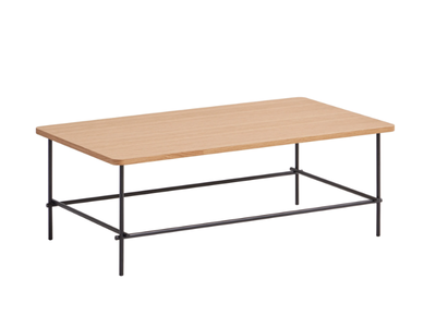 NUC - Rectangular low metal coffee table with wooden top _ INCLASS