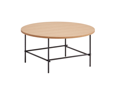 NUC - Round low metal coffee table with wooden top _ INCLASS