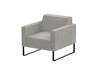 TETRIS - Sled base fabric armchair with armrests _ INCLASS