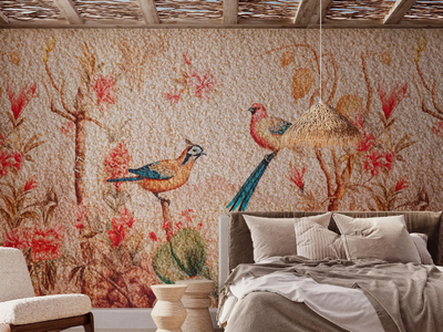 FLUFFY BIRDS - Digital printing wallpaper _ Inkiostro Bianco