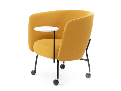AURA BOLD - Fabric armchair with writing tablet _ Inno