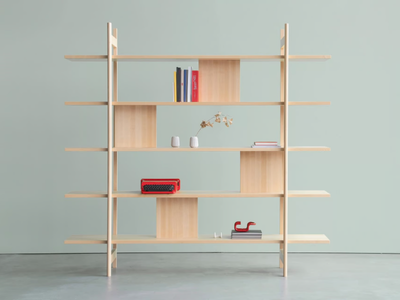 NAKU - Open freestanding solid wood bookcase _ Inno