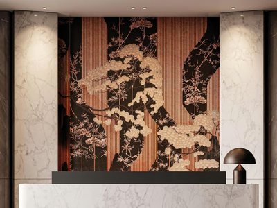 BLAIR - Motif gold leaf wallpaper _ Instabilelab