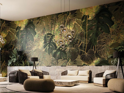 GOLDEN LEAF - Tropical gold leaf wallpaper _ Instabilelab
