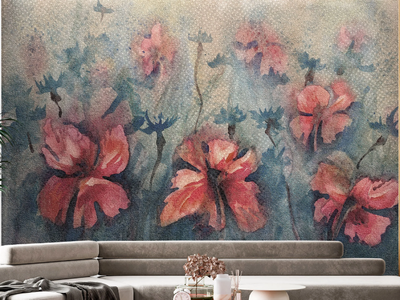 PAPAVERI - Wallpaper with floral pattern _ Instabilelab