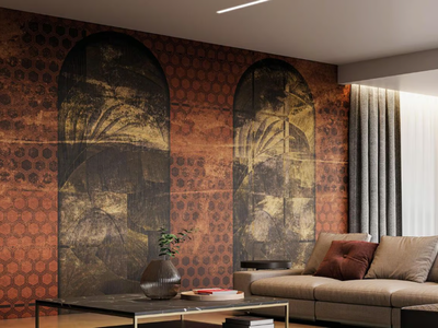 THEA - Motif gold leaf wallpaper _ Instabilelab