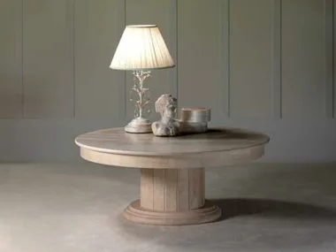 ACHILLE - Round travertine coffee table _ International Marmi