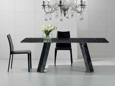 AURELIO - Rectangular Nero Marquina marble table _ International Marmi