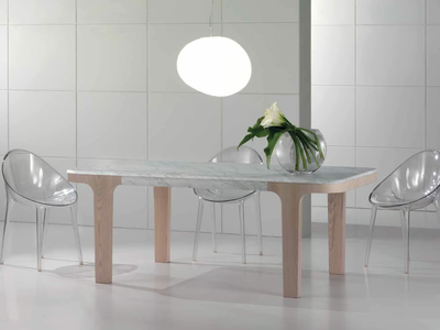 BESADOR - Rectangular Carrara marble table _ International Marmi