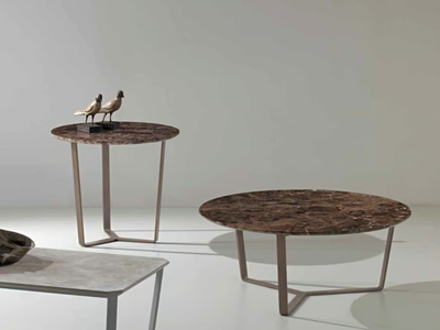 MAGOO - Round Dark Emperador marble coffee table _ International Marmi