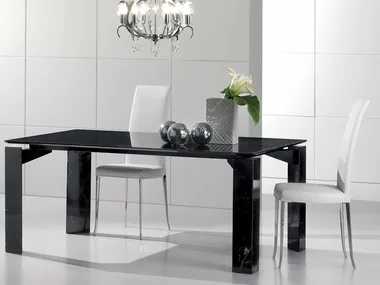 MR.TANGO - Rectangular Nero Marquina marble table _ International Marmi