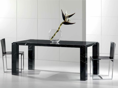 ORIONE - Rectangular Nero Marquina marble table _ International Marmi