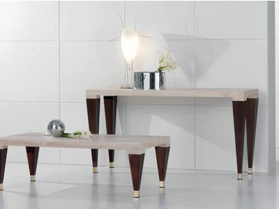 PAPAGIN - Rectangular travertine console table _ International Marmi