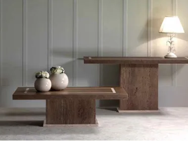 VASARI - Rectangular travertine coffee table _ International Marmi