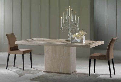 VASARI - Rectangular travertine table _ International Marmi