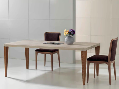 VIRGILIO - Rectangular travertine table _ International Marmi