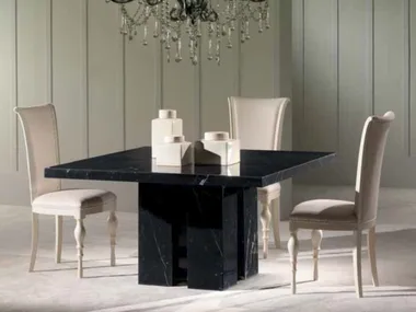 ZEN - Square Nero Marquina marble table _ International Marmi