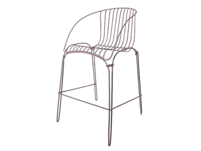 COLONIAL - Galvanized steel garden stool with armrests _ ISIMAR