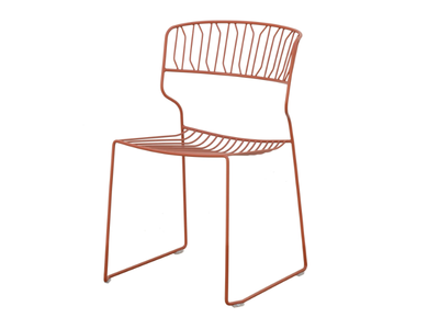 MARTINI - Stackable powder coated steel garden chair _ ISIMAR