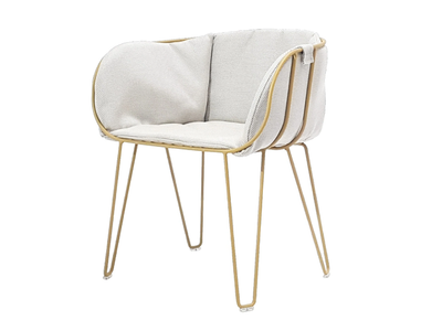 OLIVO - Upholstered galvanized steel garden chair _ ISIMAR