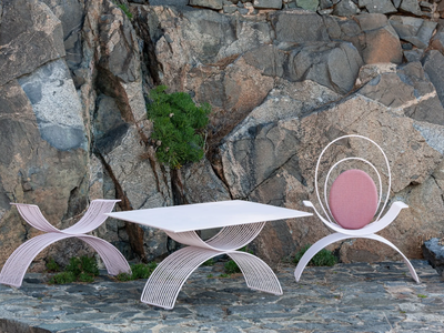 ROMANA - Rectangular galvanized steel garden table _ ISIMAR