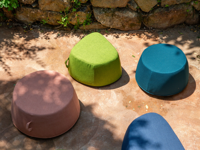 PAVÉ - Outdoor fabric pouf with removable lining _ isOnAir
